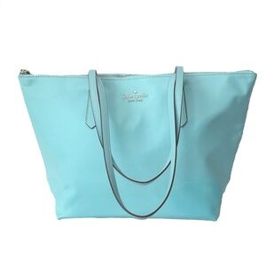 Kate Spade New York Kitt Nylon Tote - EUC - fountain/hydrangea blue, aqua pool